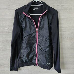 NIKE GOLF Black Pink Zipper Nylon Overlay Tour Performance Zip Up Women's Size L